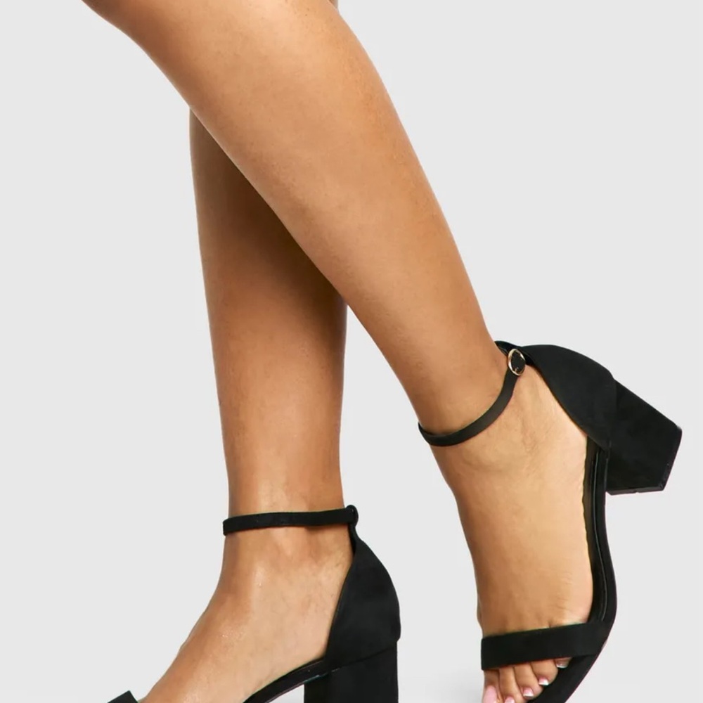 Velvet Low Block Black Heels size 10